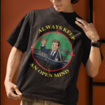 Always Keep an Open Mind JFK Graphic T-Shirt - 100% Cotton
