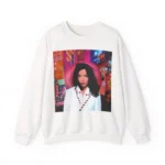 Björk Post Cover Art Graphic Print White Crewneck Sweatshirt