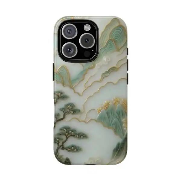Asian Jade Carving Bonsai Mountain Chinese Landscape Phone Case