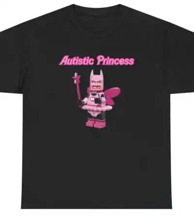 Autistic Princess Batman Funny Graphic Tee Autism Pride