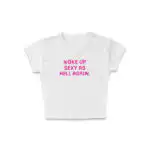 Awake and Sexy Micro Rib Baby Tee | Editorial Luxe