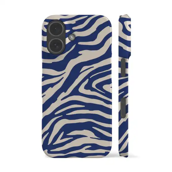 Blue Zebra Print Shockproof Phone Case for iPhone