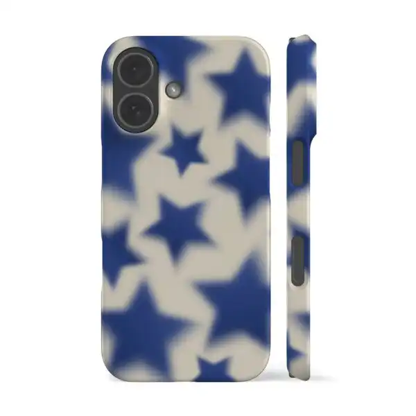 Blurry Blue Stars Aesthetic Shockproof Phone Case