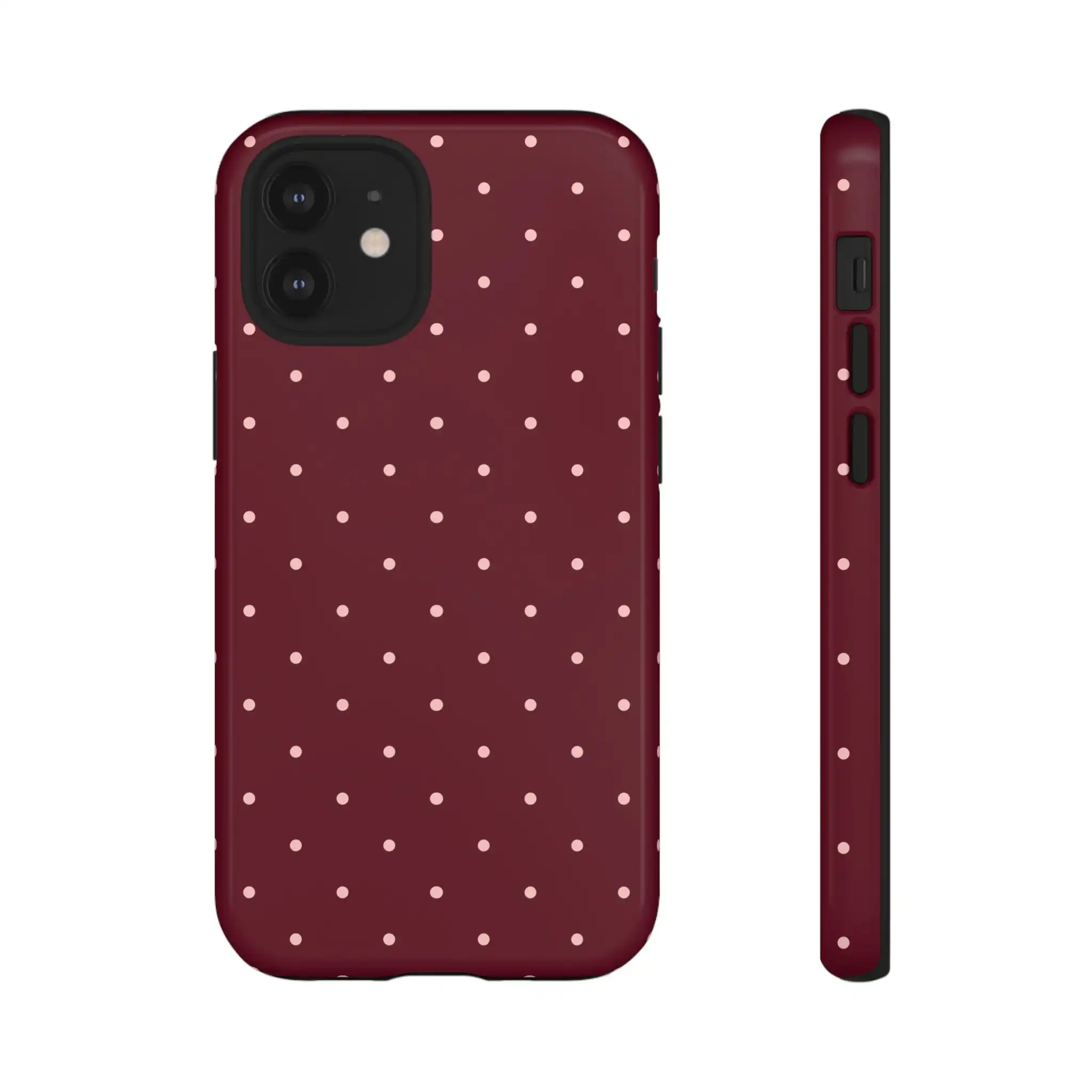 Burgundy Red Pink Polka Dot Protective Phone Case Burgundy Red Pink Polka Dot Protective Phone Case
