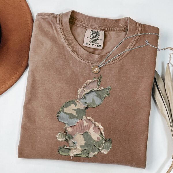 Camo Bunny Retro Happy Easter Women’s Shirt