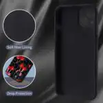 Cherry Leopard iPhone 13 Silicone Phone Case Black