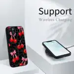 Cherry Leopard iPhone 13 Silicone Phone Case Black