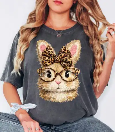 Comfort Colors® Cute Bunny Shirt, Easter Bunny Tee for Women