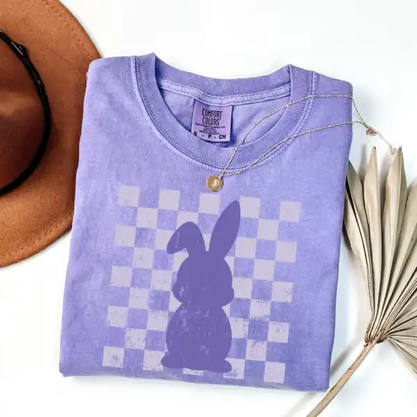 Comfort Colors® Retro Easter Bunny Shirt - Womens Cute Rabbit Tee