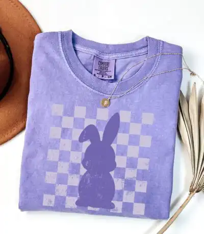 Comfort Colors® Retro Easter Bunny Shirt - Womens Cute Rabbit Tee