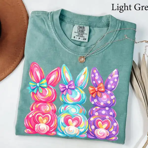 Coquette Bow Brushstroke Easter Bunny Women’s Shirt