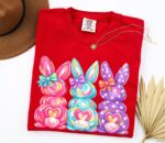 Coquette Bow Brushstroke Easter Bunny Women’s Shirt