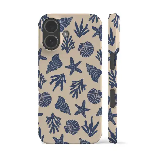 Corals and Shells Blue Ocean Phone Case for iPhone