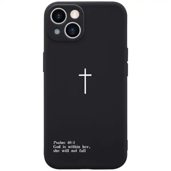 Cross Pattern iPhone 13 Silicone Matte Phone Case Black