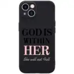 Cross Pattern iPhone 13 Silicone Matte Phone Case Black