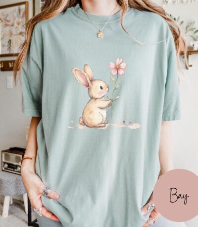 Cute Floral Easter Bunny Spring Nature Lover Shirt