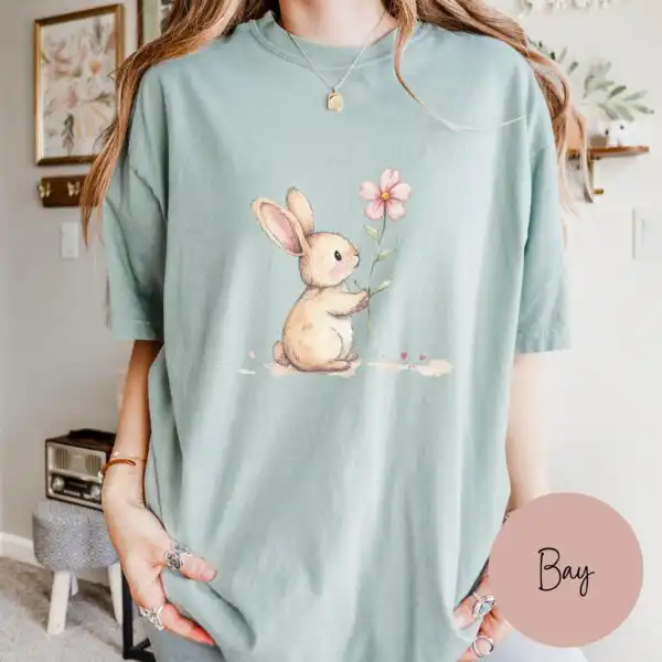 Cute Floral Easter Bunny Spring Nature Lover Shirt