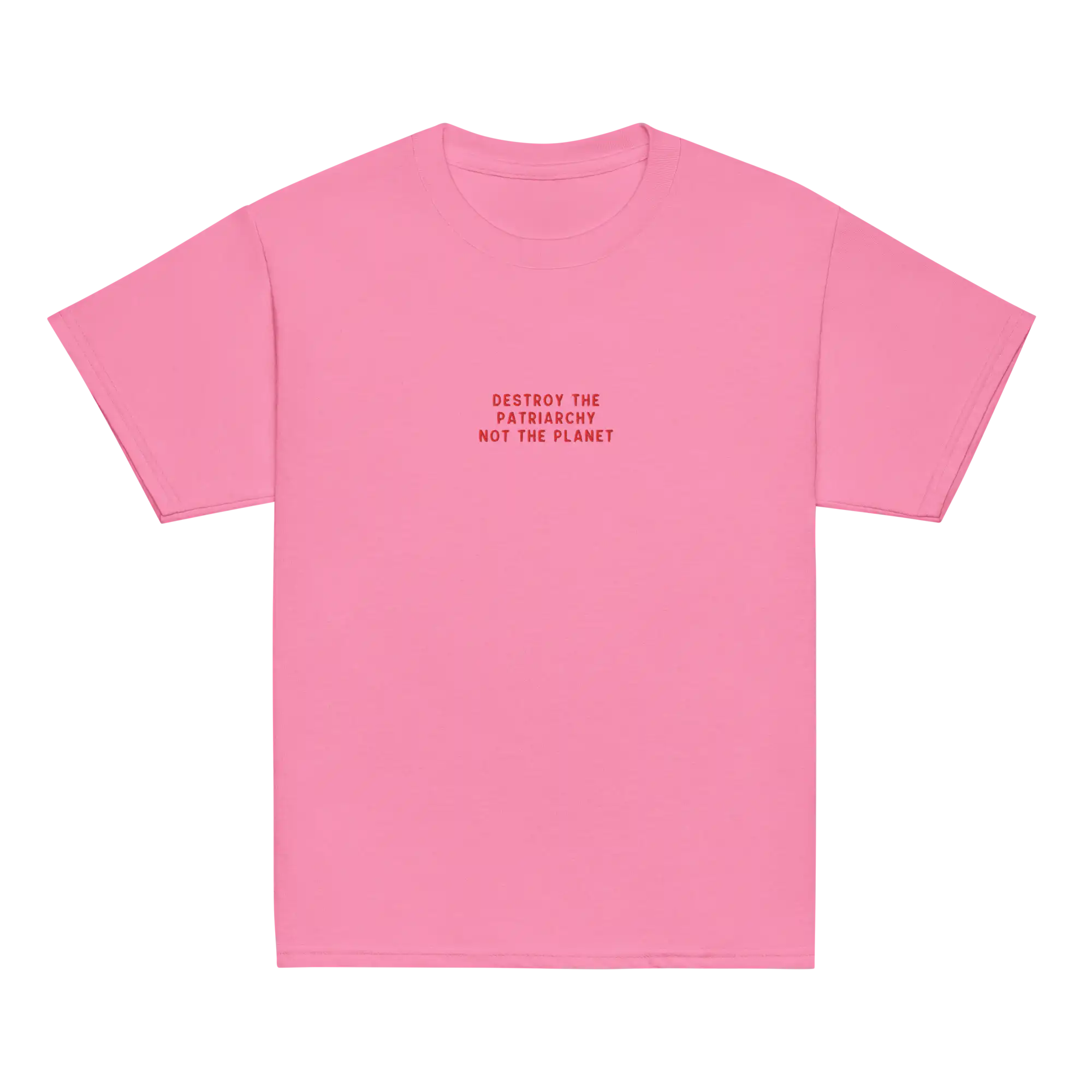 Destroy The Patriarchy Not The Planet Embroidered Baby Tee | Editorial Artifact Destroy The Patriarchy Not The Planet Embroidered Baby Tee | Editorial Artifact