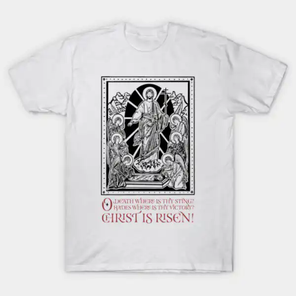 Dual Colour Pascha with Text - The Feast of Feasts - Black T-Shirt | Editorial Icon