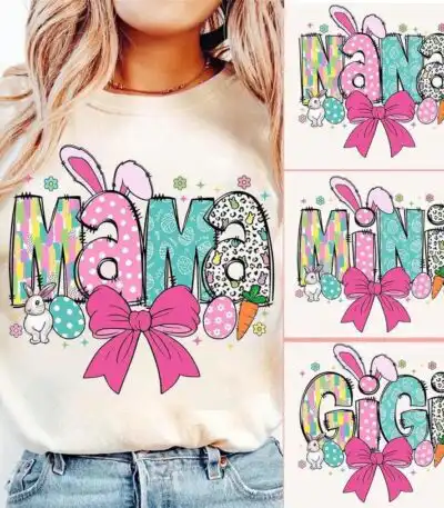 Easter Mama Bunny Shirt Gift for Mom Mimi Granny
