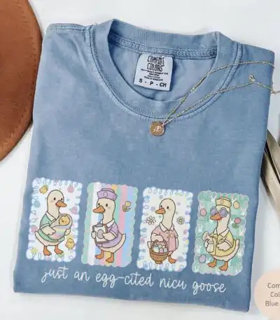 Easter NICU Nurse Goose Comfort Colors T-shirt, Funny Gift Tee