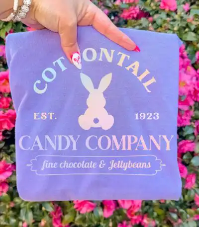 Easter Spring Bunny Shirt, Pastel Bunny Tee for Women, Cottontail Candy