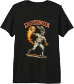 Easterween Halloween Easter Flaming Skull Pitcher Premium Tri-Blend T-Shirt | Haunted Diamond