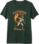 Easterween Halloween Easter Flaming Skull Pitcher Premium Tri-Blend T-Shirt | Haunted Diamond