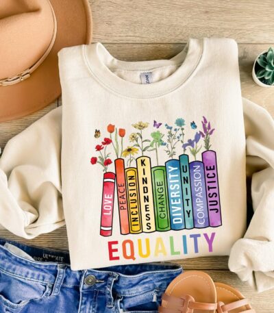 Equal Rights Book Flower Feminist Women’s Gift Shirt