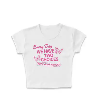 Evolve or Repeat Micro Rib Baby Tee | Editorial Staple