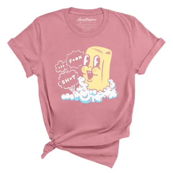 Excited Soap Bar Tee - Unisex Graphic Tee with Censored Expletives