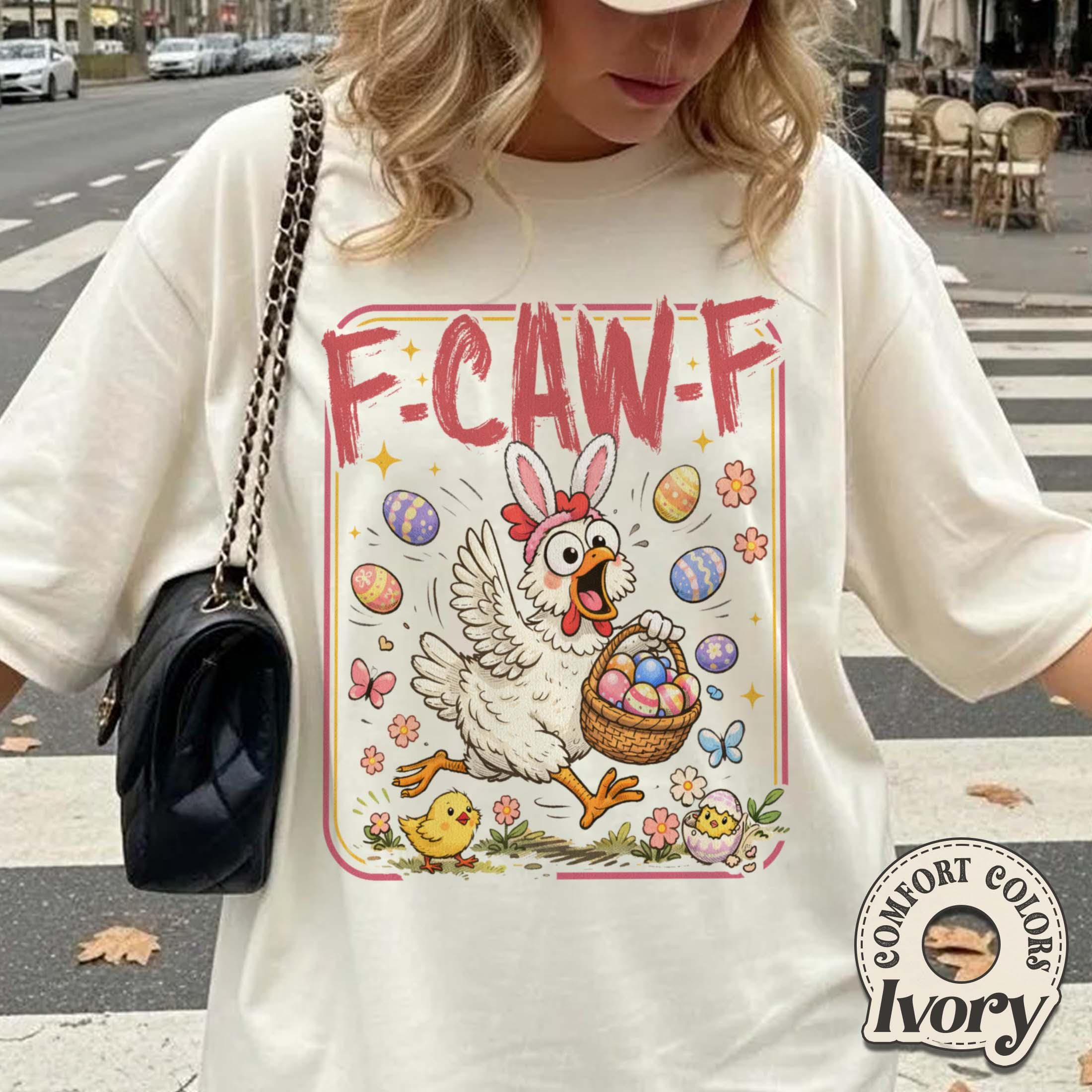 F Caw F Funny Bunny Chicken Easter Meme Shirt F Caw F Funny Bunny Chicken Easter Meme Shirt