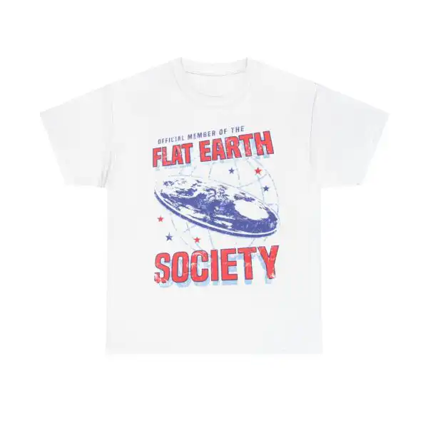 Flat Earth Society T-Shirt - Unisex Graphic Tee in Various Sizes