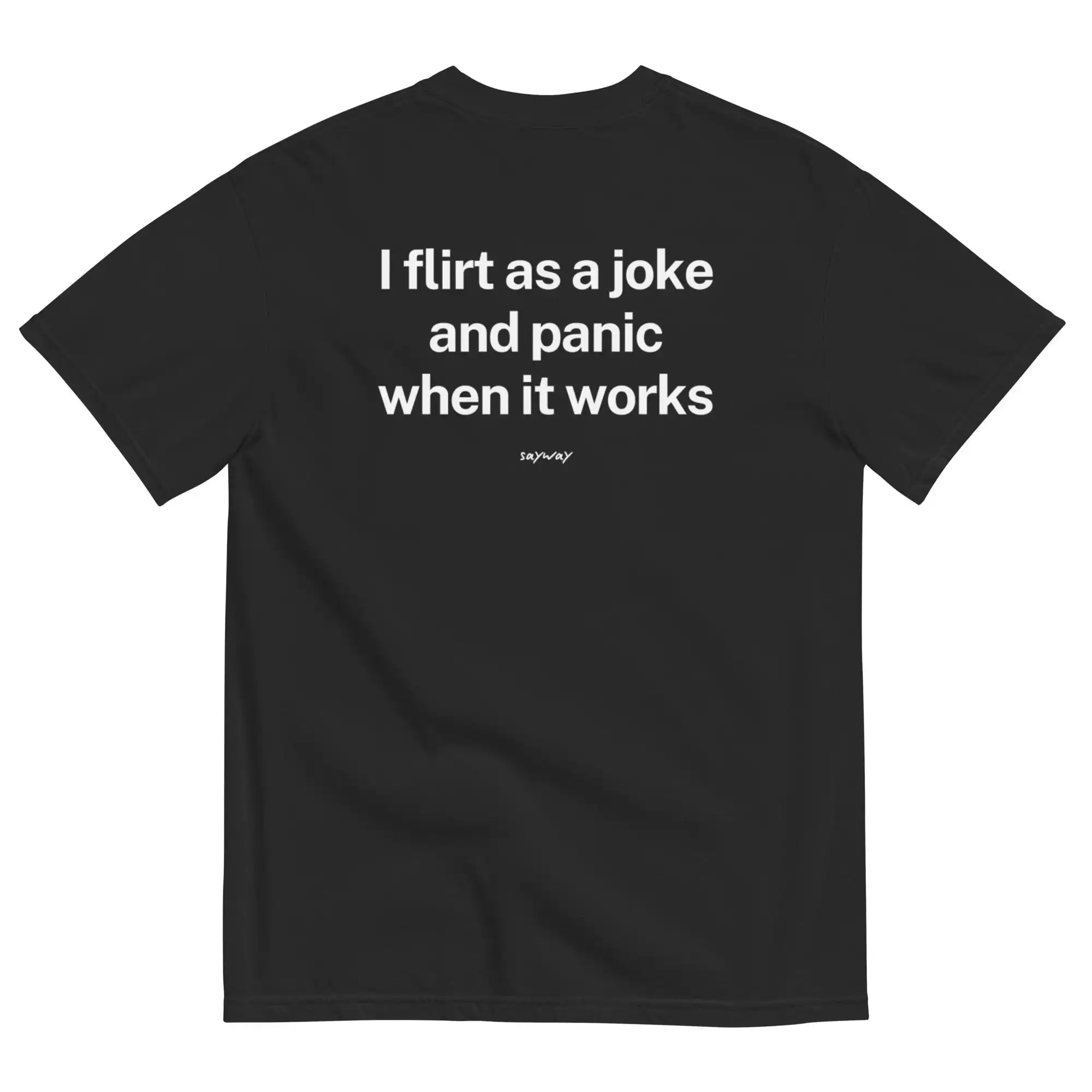 Flirt As A Joke Unisex Tee – Comfy, Structured Black Style Flirt As A Joke Unisex Tee – Comfy, Structured Black Style