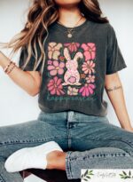 Floral Easter Bunny Women’s Retro Comfort T-Shirt
