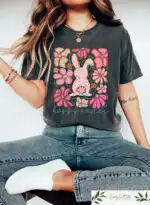 Floral Easter Bunny Women’s Retro Comfort T-Shirt