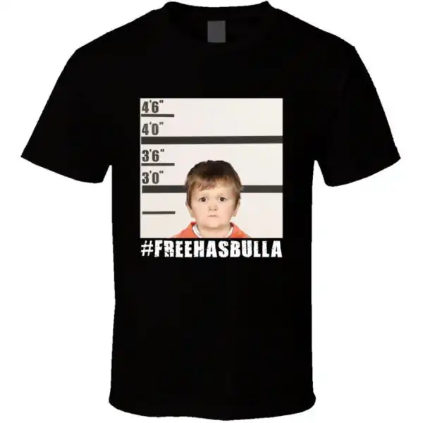 Free Hasbulla Mugshot Arrested Meme Black T-Shirt