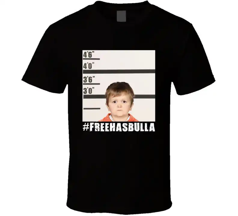 Free Hasbulla Mugshot Arrested Meme Black T-Shirt Free Hasbulla Mugshot Arrested Meme Black T-Shirt