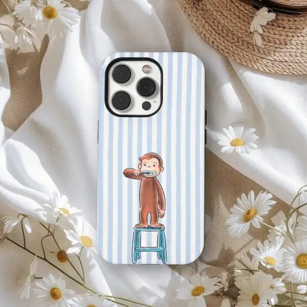 Funny Monkey Cute Animal Stripes Tough Phone Case