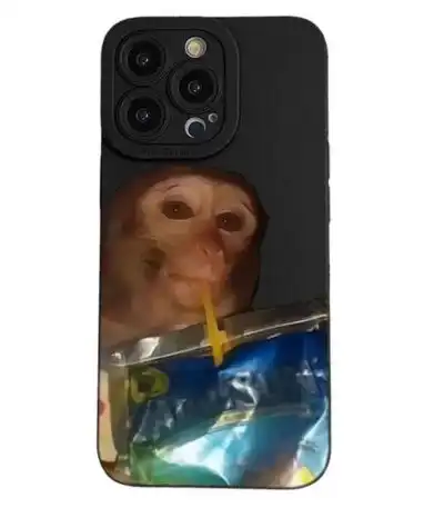 Funny Monkey Drinking Capri Sun iPhone Phone Case