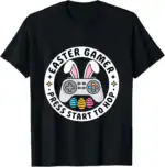 Gamer Easter Press Start to Hop Gaming Squad T-Shirt | Pixel Spring