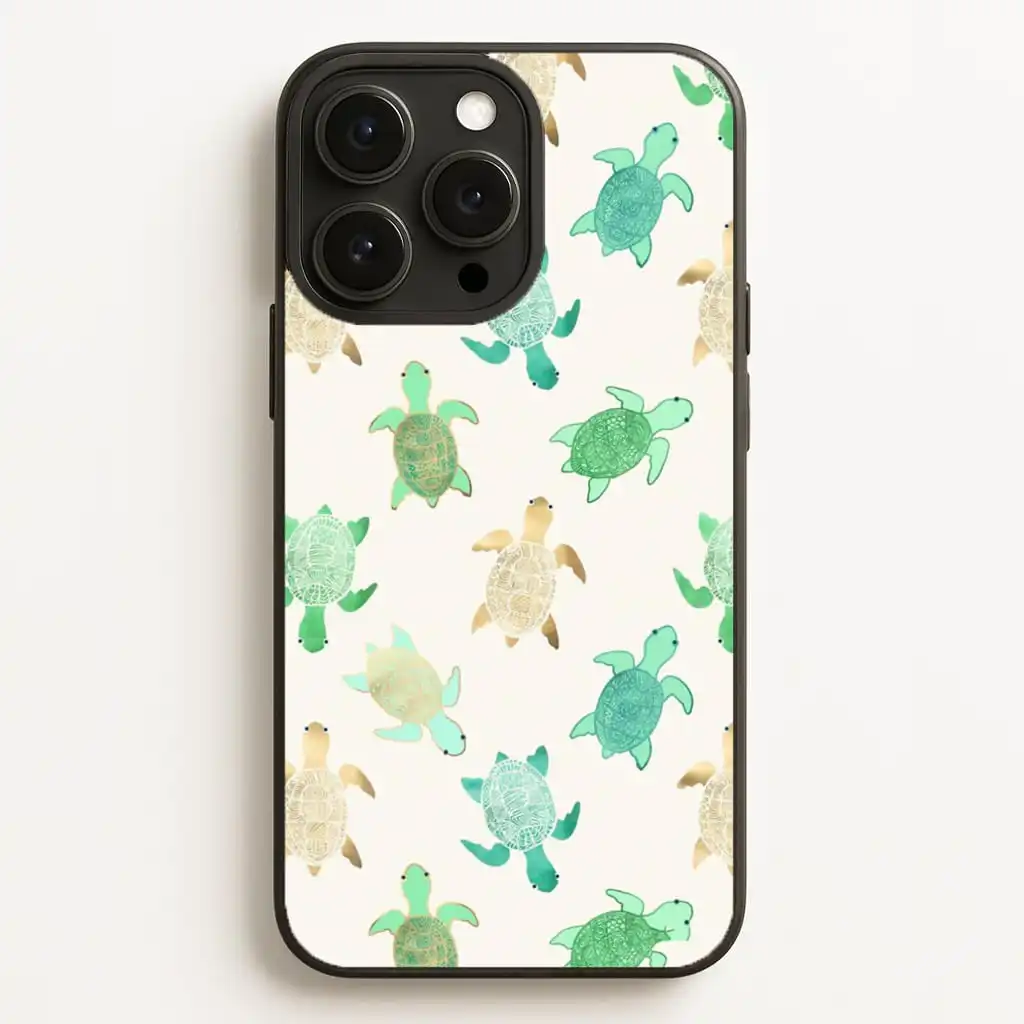 Gilded Jade & Mint Turtles iPhone Galaxy Phone Case Gilded Jade & Mint Turtles iPhone Galaxy Phone Case