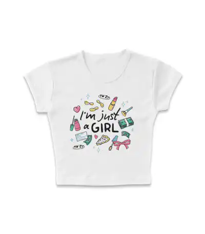 Girly Doodles Micro Rib Baby Tee | Editorial Streetwear
