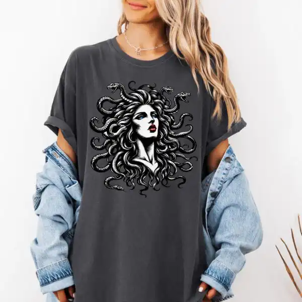 Goddess Medusa Snake Hair Mythology Women's Empowerment Shirt