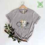 He Is Risen Easter Wood Cross and Lamb Christian Shirt
