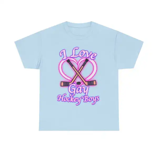 I Love Gay Hockey Boys T-Shirt! - Classic Cotton Tee for Comfort