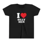 I Love Silly Men Baby Tee Short Sleeve Crop Top - Y2K Cute Gift