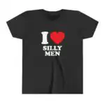 I Love Silly Men Baby Tee Short Sleeve Crop Top - Y2K Cute Gift
