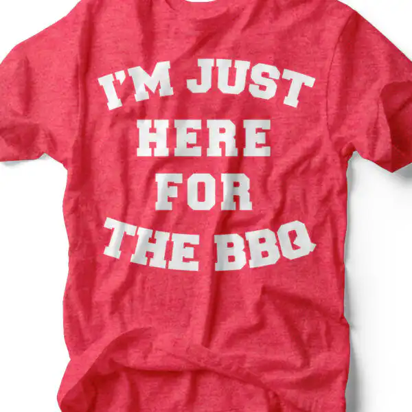 I'm Just Here For the BBQ | Vintage Heather Red T-Shirt | Ruby’s Rubbish®
