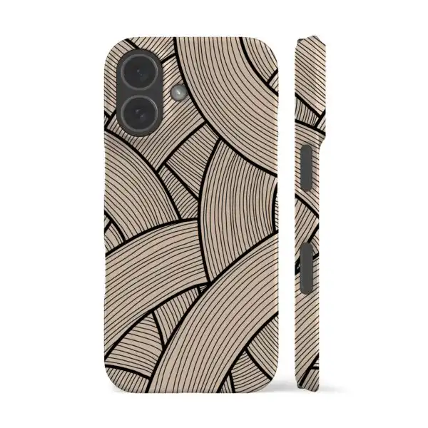 Japanese Line Art Beige Aesthetic Phone Case